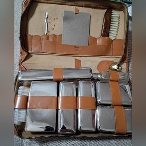 Vintage Men's Leather Travel Grooming Kit